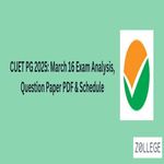 CUET PG 2025 March 16 Exam Analysis Question Paper PDF Schedule